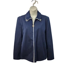 St John Sport Womens Blazer Jacket Small Nautical Navy Gold Buttons Made in USA