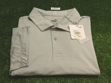 Puma Men's Cloudspun Polo Golf Shirt C.C. Logo Highrise Heather Grey Medium