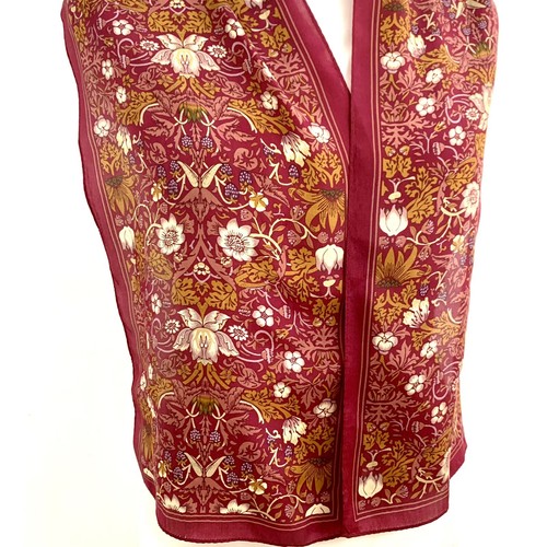 CACHAREL FLORAL RED RECTANGLE silk scarf 50/12 in #A82 - Picture 3 of 5