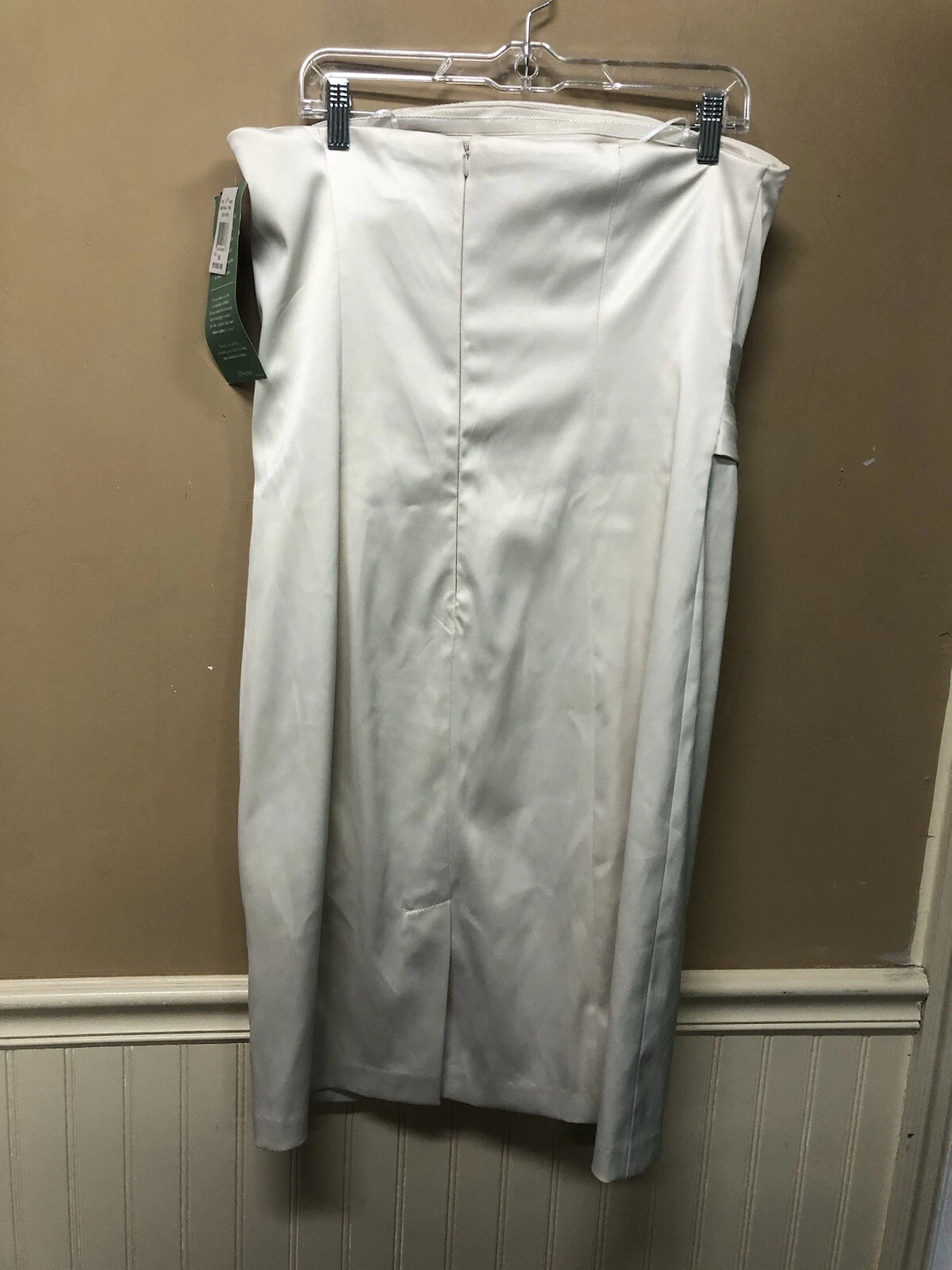 OFF WHITE Abito da sera senza spalline Signature by Sangria Off White taglia 14 nuovo con etichetta