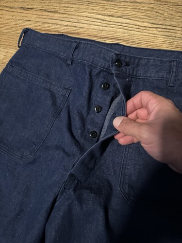 Vintage 1960s 60s Navy Denim Dungarees Selvedge Size 34 - Picture 3 of 7