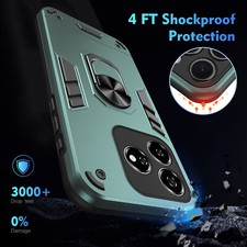 Funda protectora de doble capa con soporte de anillo híbrido de lujo para ZTE Axon 60 Lite