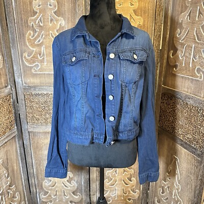 Jessica Simpson Blue Jean Denim Jacket Lightweight Cotton Size