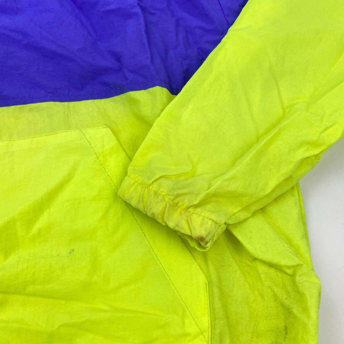 80s VTG Windbreaker Active Elements Men's LARGE Nylon Jacket Neon