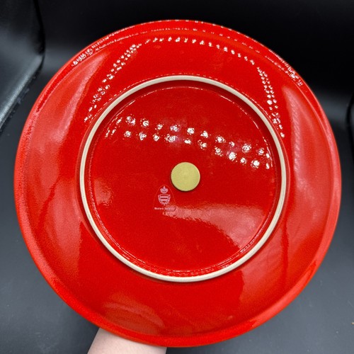 Waechtersbach Christmas Tree Red 2 Tiered Serving Tray Dinner Salad Plate Gold - Picture 8 of 9