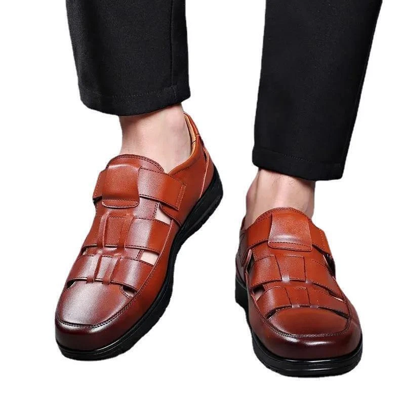 Men s Business Sandals Summer Leather Shoes Men s Lightweight Formal