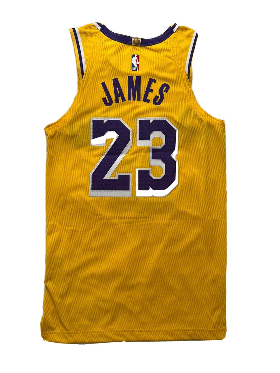 Lebron James Lakers Nike NBA #23 Jersey Swingman Yellow S Small 40 Authentic