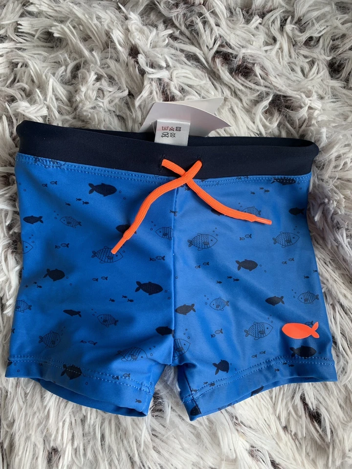 Neu Benotti  Topomini Badehose 74 80 Baby Jungen Blau Fische Ernstings Schwimmen