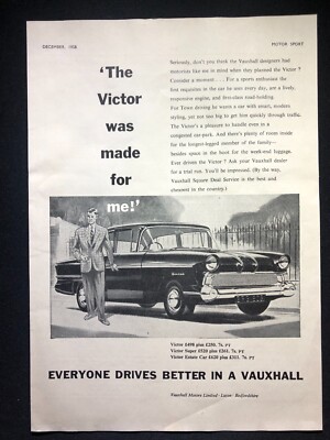 Vauxhall Victor Super - Made For Me - Original Press Cutting 1958