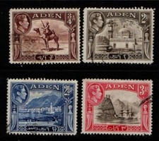 Aden 1939 1948 King George VI selection to 3 annas SG17, 20-22 Used