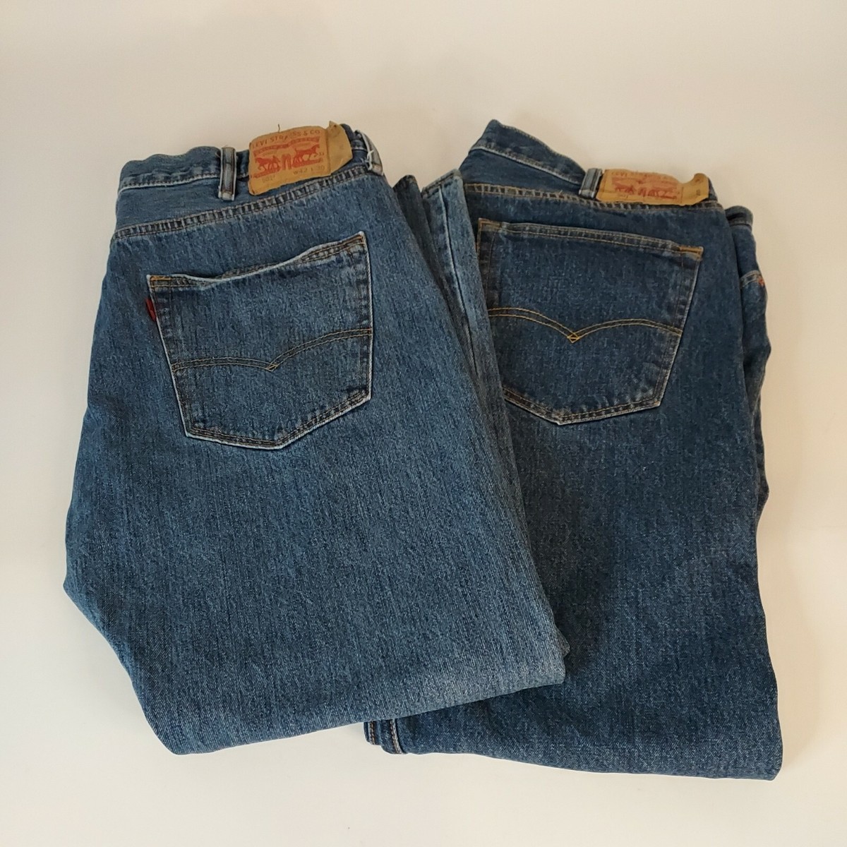 Levis 501 XX Men's Lot Of 2 Straight Leg Button Fly Blue Jeans 42