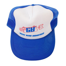 Vintage Great Bend Industries White Blue Mesh Snapback Trucker Hat Cap