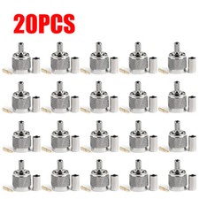 20Pcs TNC Male Plug Crimp Coax Connector For RG58 RG142 RG400 RG223 Cable USA 