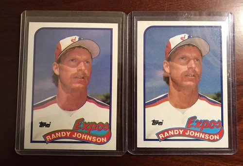 1989 Topps Randy Johnson #647 ROOKIE CARD-ERROR LOT EXPOS IN GREEN ...