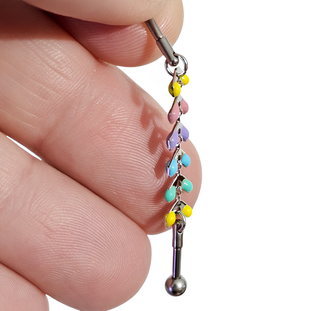 Scaffold Bar Chained Flexible Coloured Arrow Body Piercing Barbell Jewellery Bar