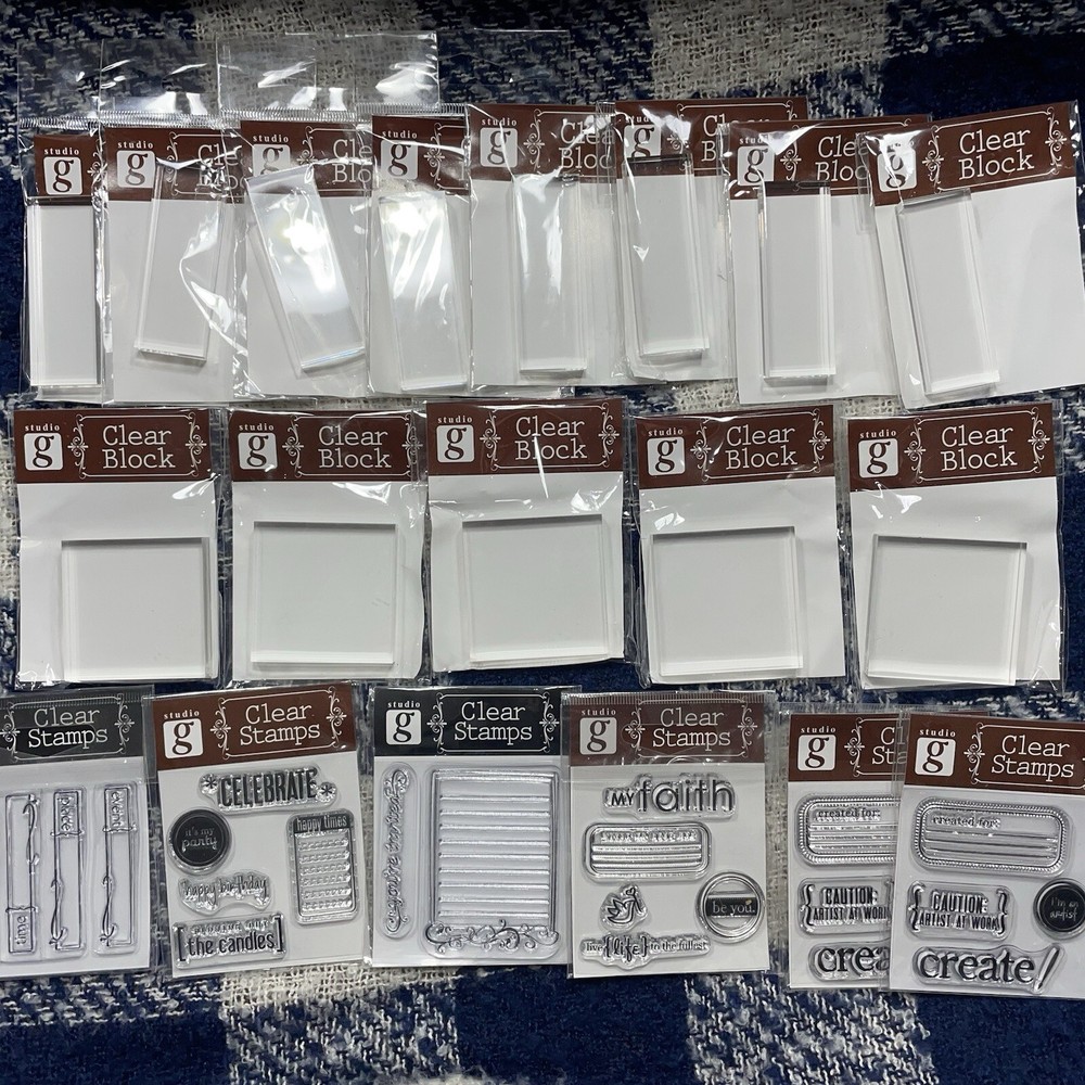 Lot Clear Stamps Clear Blocks Squares Rectangles Studio G Misc Random Designs