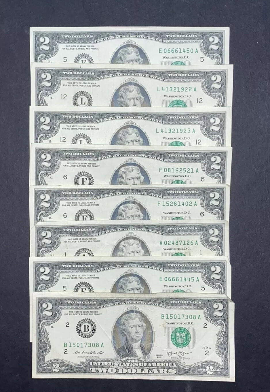 MIXED ✯Lightly Circulated 1976-2013 RARE Two Dollar Bill $2 Note Lot Fancy, BEP✯