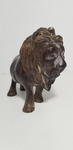 Handgeschnitzte männliche Löwenfigur aus Holz Deko - Bild 5 von 12