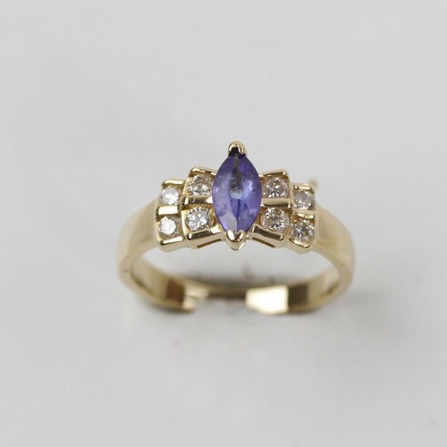 Fede Nuziale Tanzanite 2,00 Ct Taglio Marquise Creata in Laboratorio Placcata Oro Giallo 14K - Foto 5 di 5
