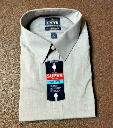 Care Broadcloth Mens Shirt Gray Fitted 
