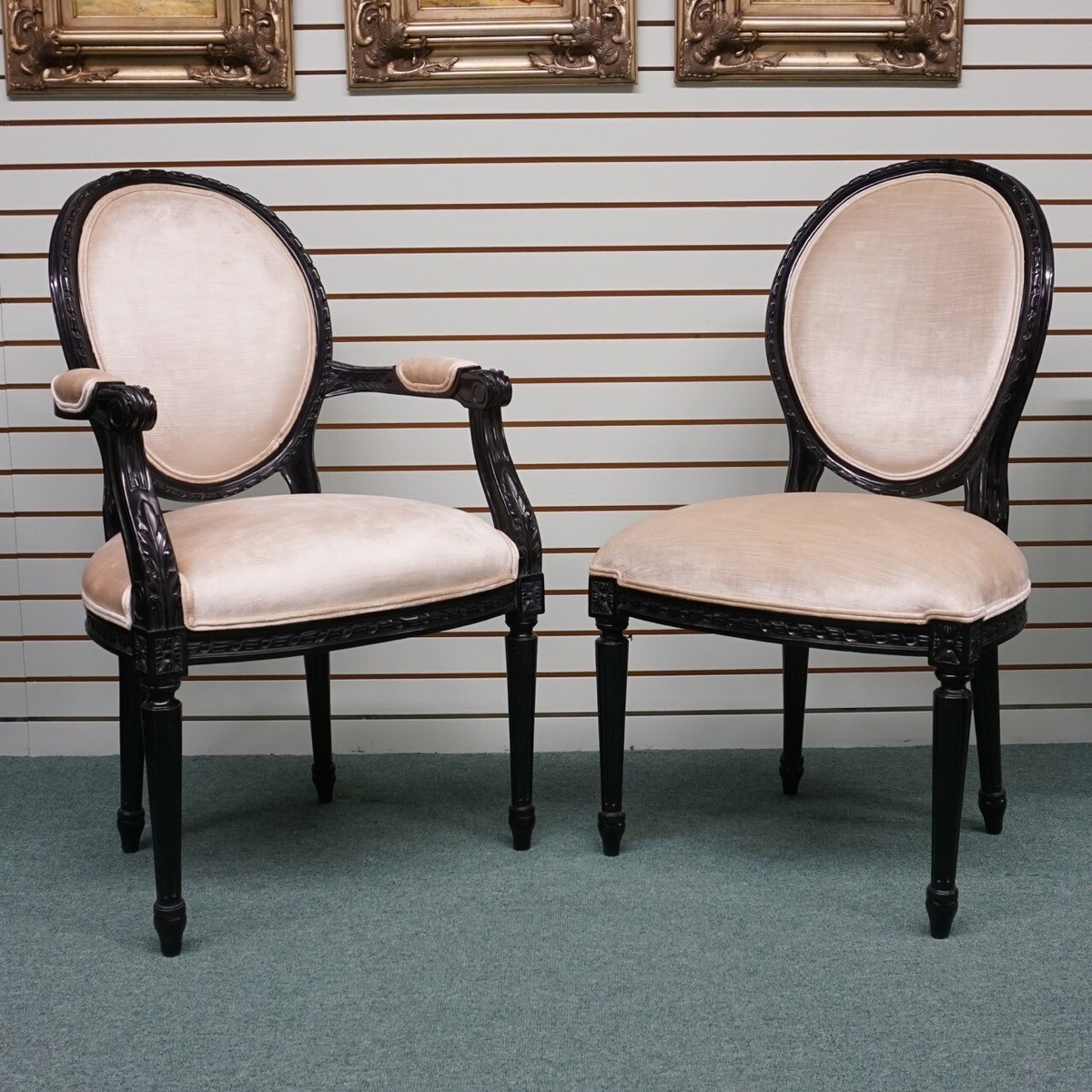 mahogany Louis XVI chairs Traditional black with white