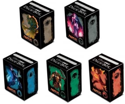SET OF 5 MAGIC/MTG MANA 4 DECK BOXES (JACE, LILIANA, GARRUK