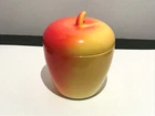 Vintage Hazel Atlas - Apple Shaped Lidded Milk Glass Container