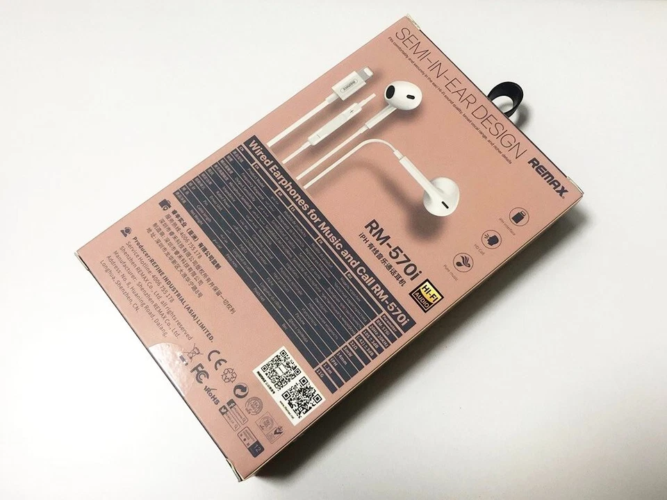 Remax RM-570i Wired Earphone Headphone In-Ear Mic Hi-Fi For iPhone 11 12 13 14 - Image 2 of 2