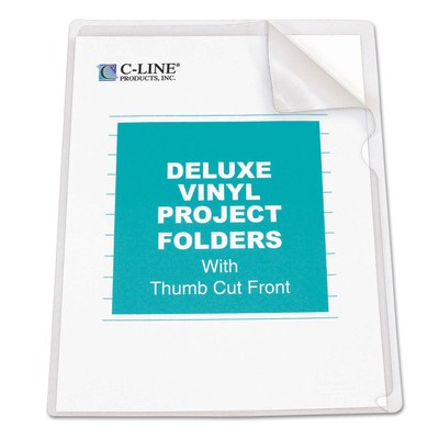 C-Line Deluxe Project Folders Jacket Letter Vinyl Clear 50/Box 62138