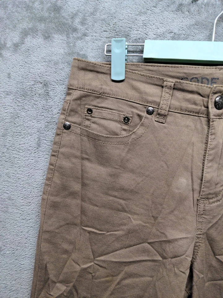 CODE BLEU Jeans Women W34 L30 High Rise Straight Leg Solid Tan Medium Wash  - Image 3 of 4