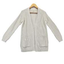 Fat Face Ivory Textured Cardigan Sweater Women s Size 2 Open Soft Sustainable