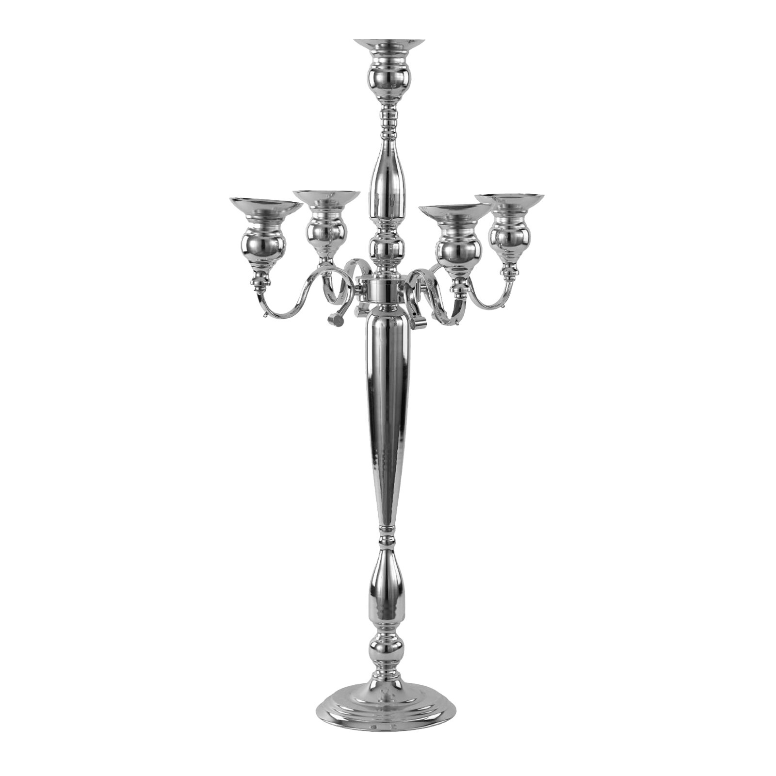 74-0388 Silky Silk 5 Arm Metal Candelabra| Candelabra For We