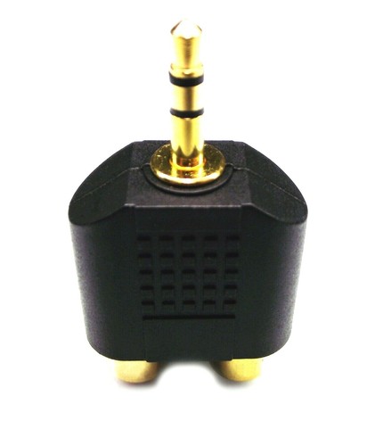 De calidad OZ 2 PIEZAS 2 RCA hembra a conector adaptador estéreo macho de 3,5 mm 1/8" ¡FP! - Imagen 5 de 7