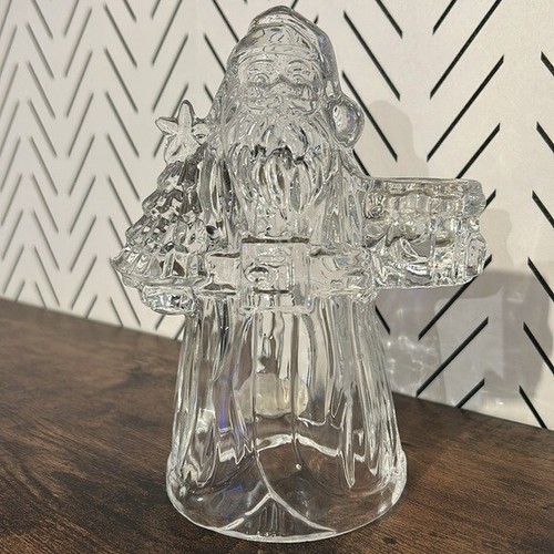 Imperial 24% Lead Crystal Santa Candle Holder 7.5″ Christmas Holidays USA Made - Picture 13 of 24