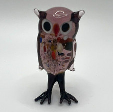New Collection Murano Glass, Handcrafted Unique Owl Figurine, Size 1, Glass Art