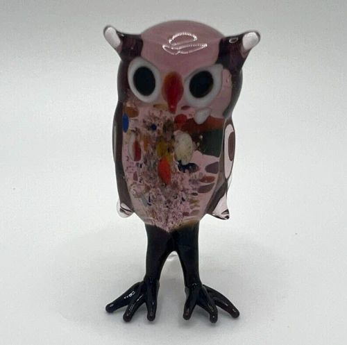 New Collection! Murano Glass, Handcrafted Unique Owl Figurine, Size 1, Glass Art