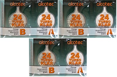 3 X Alcotec Turbo Klar 24h Klärmittel Schönung Klärungsmittel Vodka Alkohol  