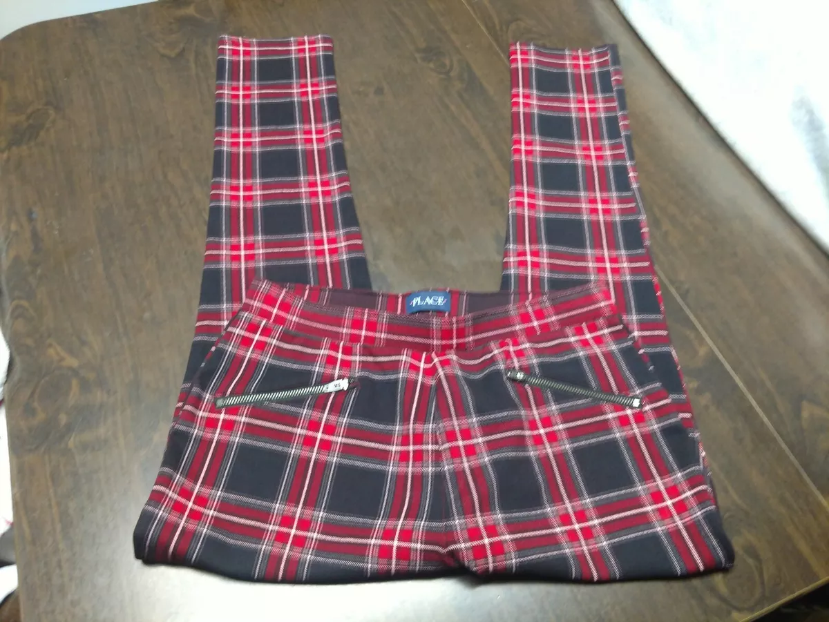 The Children s Place Red Plaid Leggings Size Girl s 16 eBay