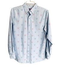 Vineyard Vines Boys Size XL , 18, Baseball Print Button Down Shirt EUC