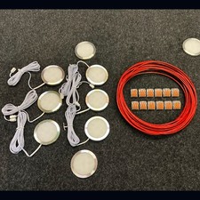 Camper Van Lights 12v LED Surface Mounted Downlights LED VW T6 Chrome Wiring Kit