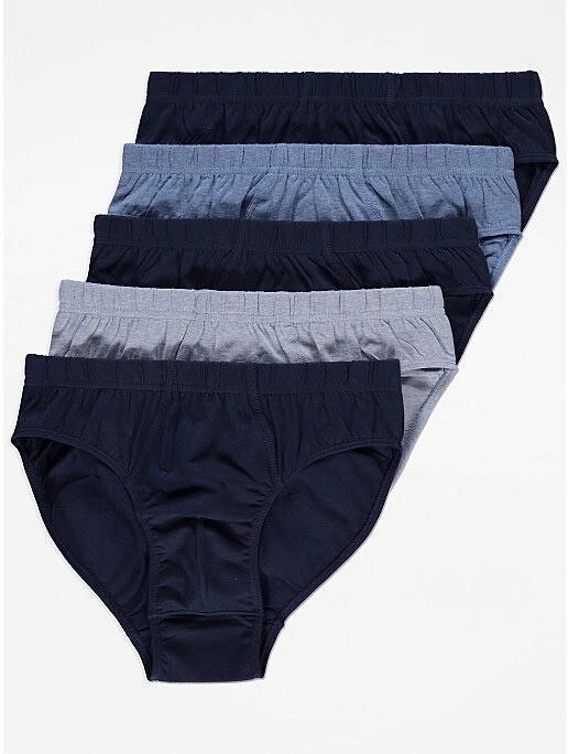 5 Pack Mens Slips / Briefs Size XL Waist 3941” 100 Cotton Blue Mix eBay