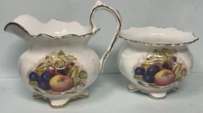 Aynsley Signed Jones Cream Sugar Fruit Berries England Bone China