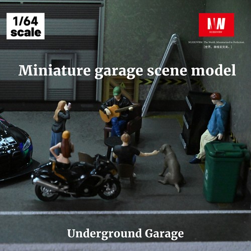 Diorama 1/64 modellino auto garage illuminazione led garage riparazione negozio scena modello regalo - Foto 54 di 59