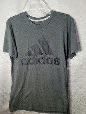 Adidas Tshirt Medium Gray With Black Adidias Logo On Front Climalife