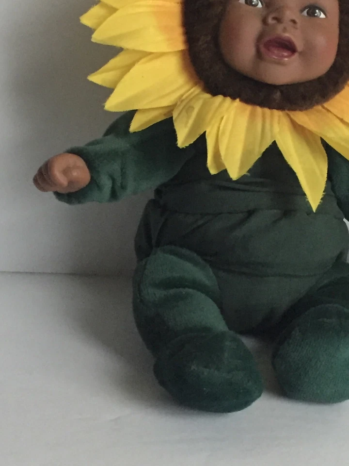 Anne Geddes  Baby Sunflower  African American Bean Filled Collection 10.5" T - Image 3 of 4