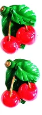Very Nice Pair Resin Cherry Button Covers