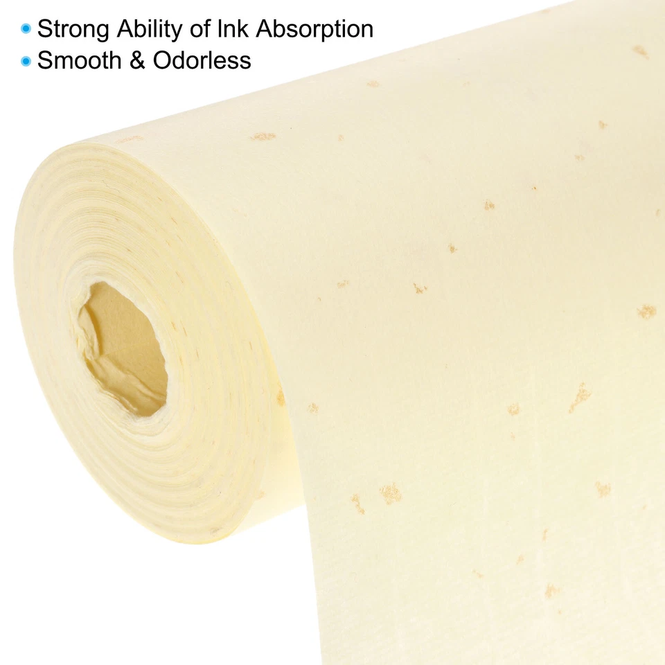 Rollo de papel de práctica de caligrafía de 65,6 pies x 13,8 pulgadas con dorado, amarillo claro Foto 3 de 4