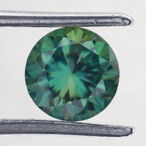 Fantasia pietra preziosa rotonda 1,10 ctw coltivata in laboratorio moissanite sfusa diamante verde 6 mm - Foto 5 di 6