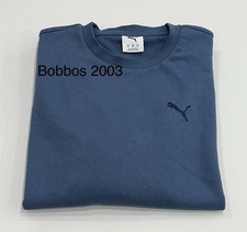 Puma Men's Long Sleeve Textured Crew Pullover Sweatshirt, Blue, Size M