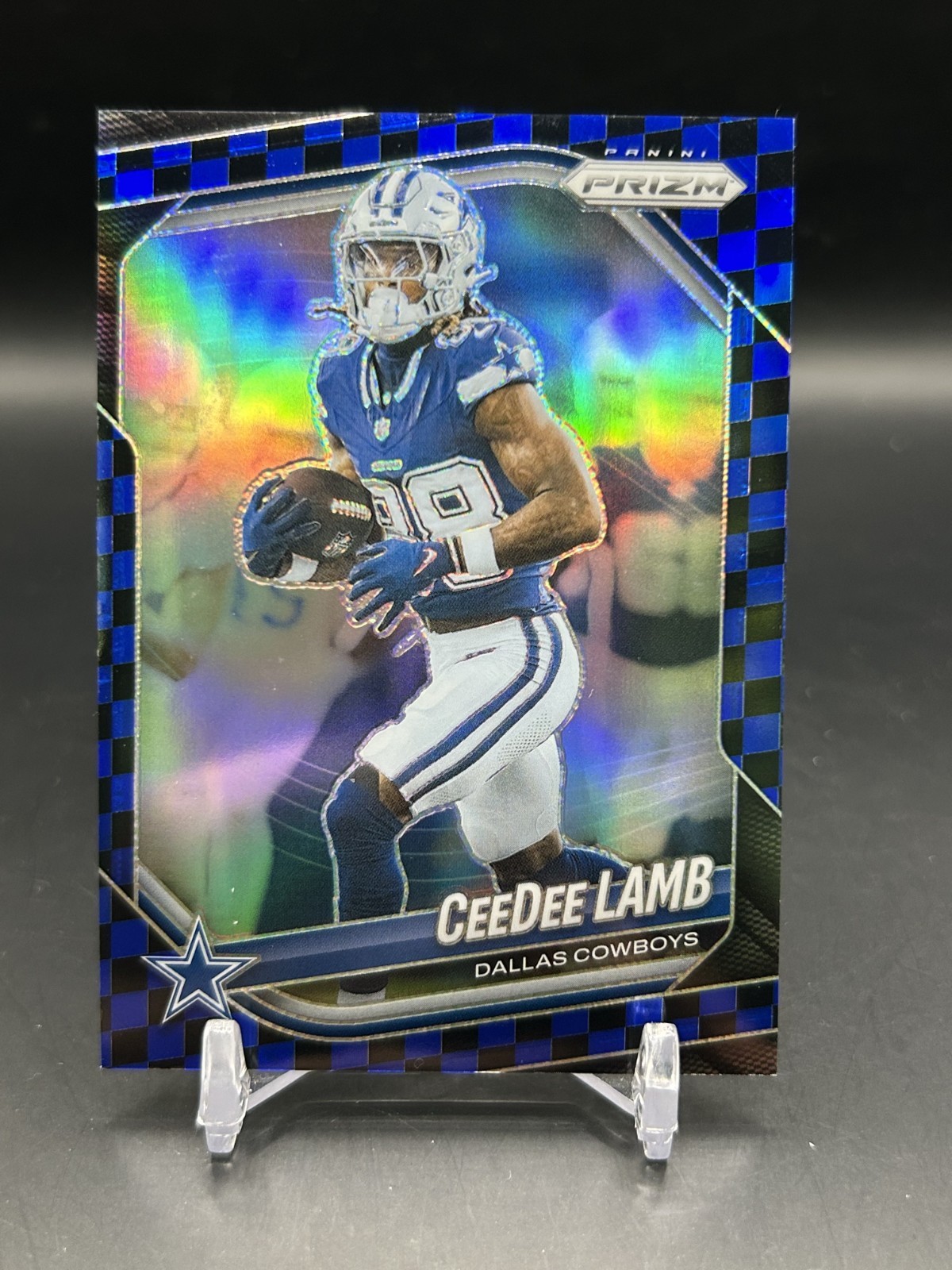 2025 Panini Prizm CeeDee Lamb #154 Black & Blue Checker Prizm Dallas Cowboys